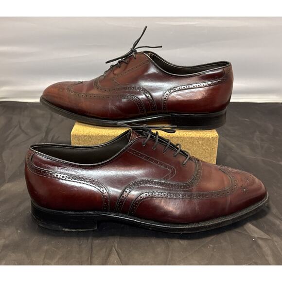 Johnston & Murphy Aristocraft Wingtip Oxford 11 Burgundy Leather Dress Shoes VTG main image 4